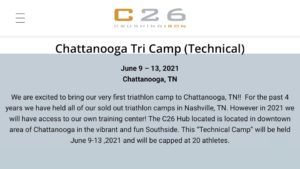 Read more about the article Heading To Chattanooga To Help Coach At The C26 Triathlon Camp