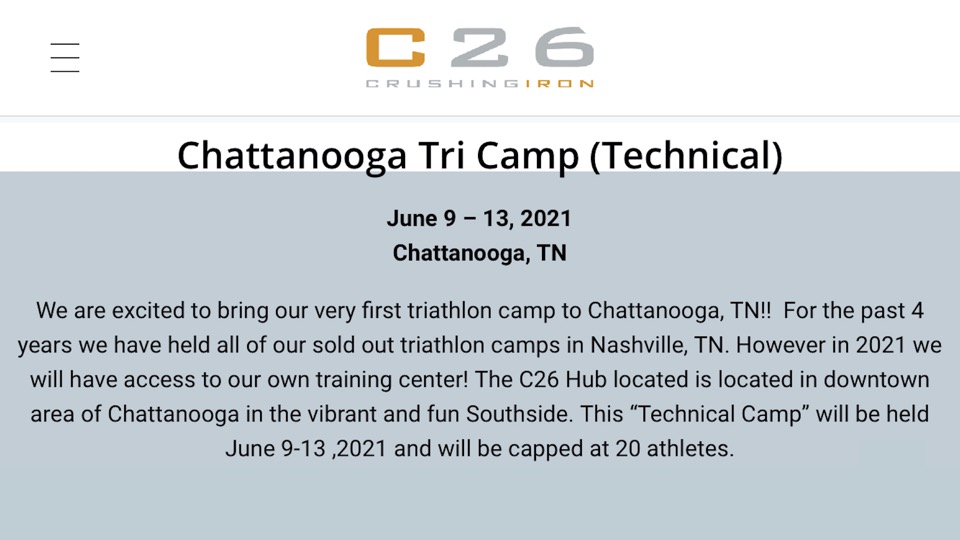 You are currently viewing Heading To Chattanooga To Help Coach At The C26 Triathlon Camp
